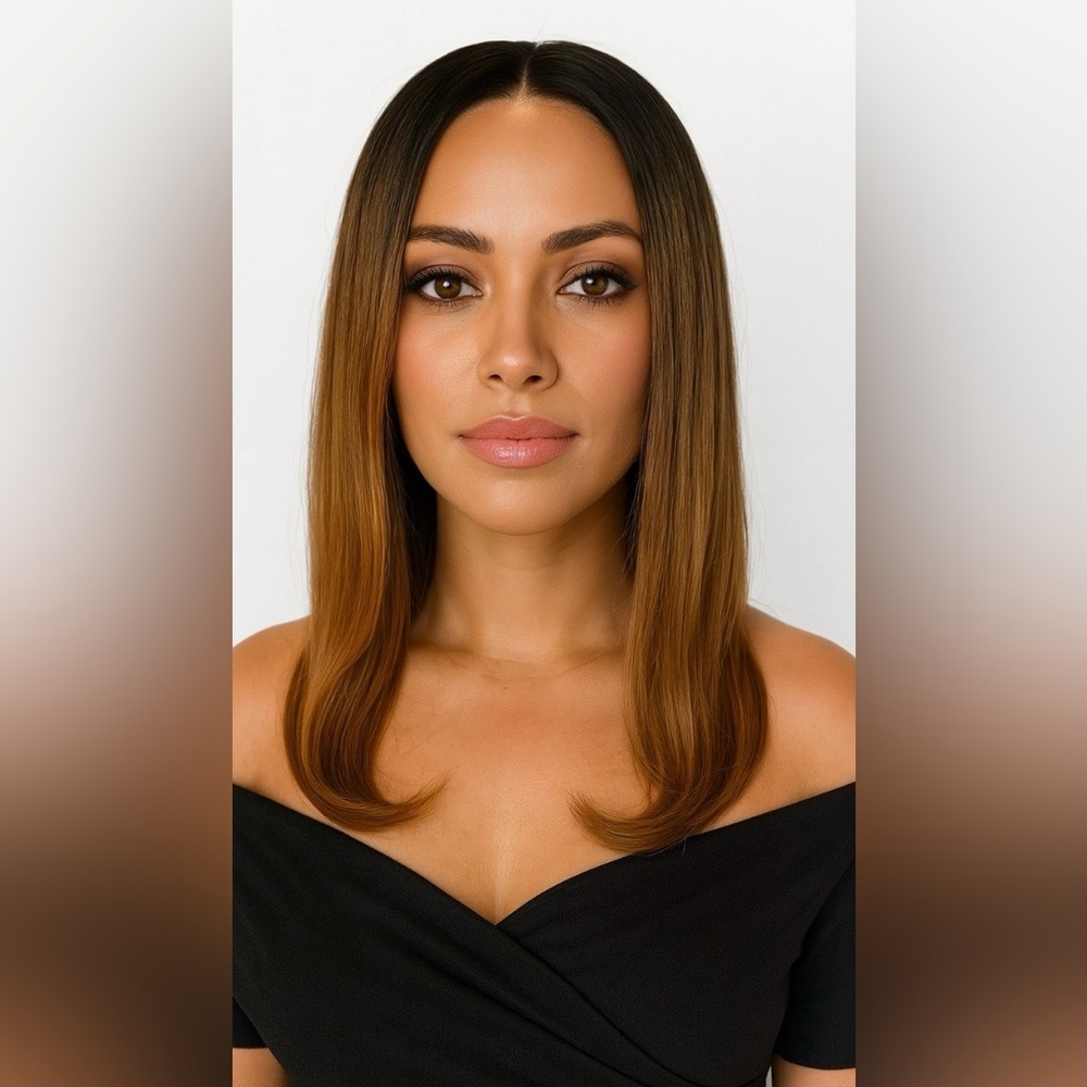 BC259 Brazilian Human Hair Straight Ombre Wig-16”